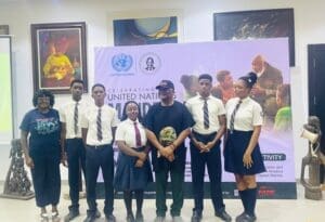 Celebrating the United Nations' Mandela Day with the 'Desert Warrior' 19 Stedents with Dr Jibunoh 2