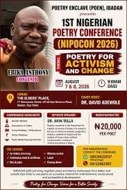 Nigerian Poetry Conference 2026… Poets get set for 'Poetry Enclave', Aug 7-8 8 nipocon